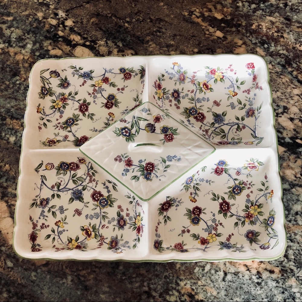 Andrea by Sadek, 5 Part Serving Tray Platter w/Lid
